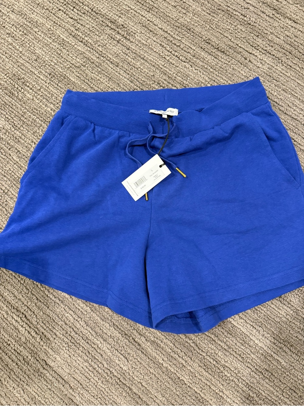 WeWoreWhat Cobalt Blue Knit Drawstring Athletic Shorts
